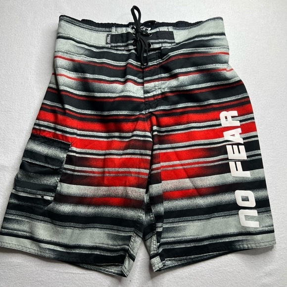 No Fear Swim Board‎ Short Mens Red Black Size Large - Picture 1 of 12